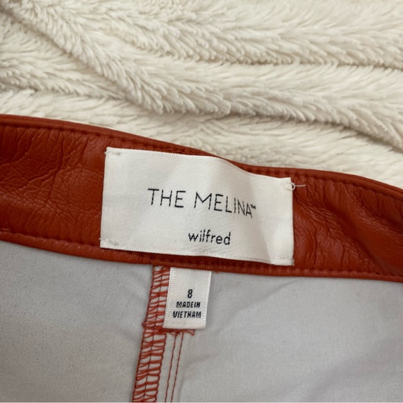 Wilfred Melina orange vegan leather straight leg pants - Picture 7 of 8